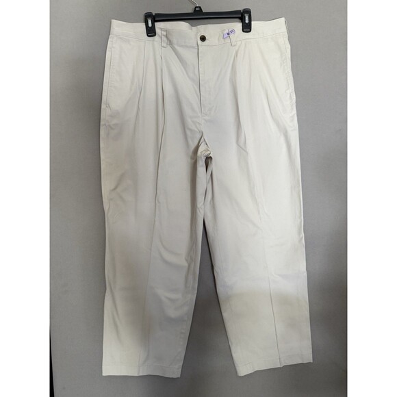 Brooks Brothers Chino Pleated Pants Men 40x30 Lot Of 2 Beige Cream Cotton Preppy - Picture 9 of 14